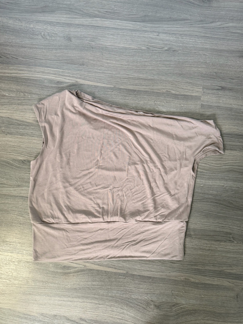 Ardene One Shoulder Off the Shoulder Brown Beige Dolman Top